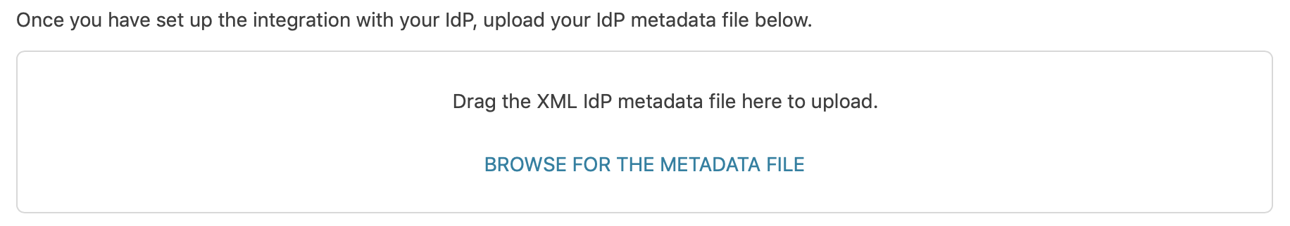 IdP のメタデータボックス