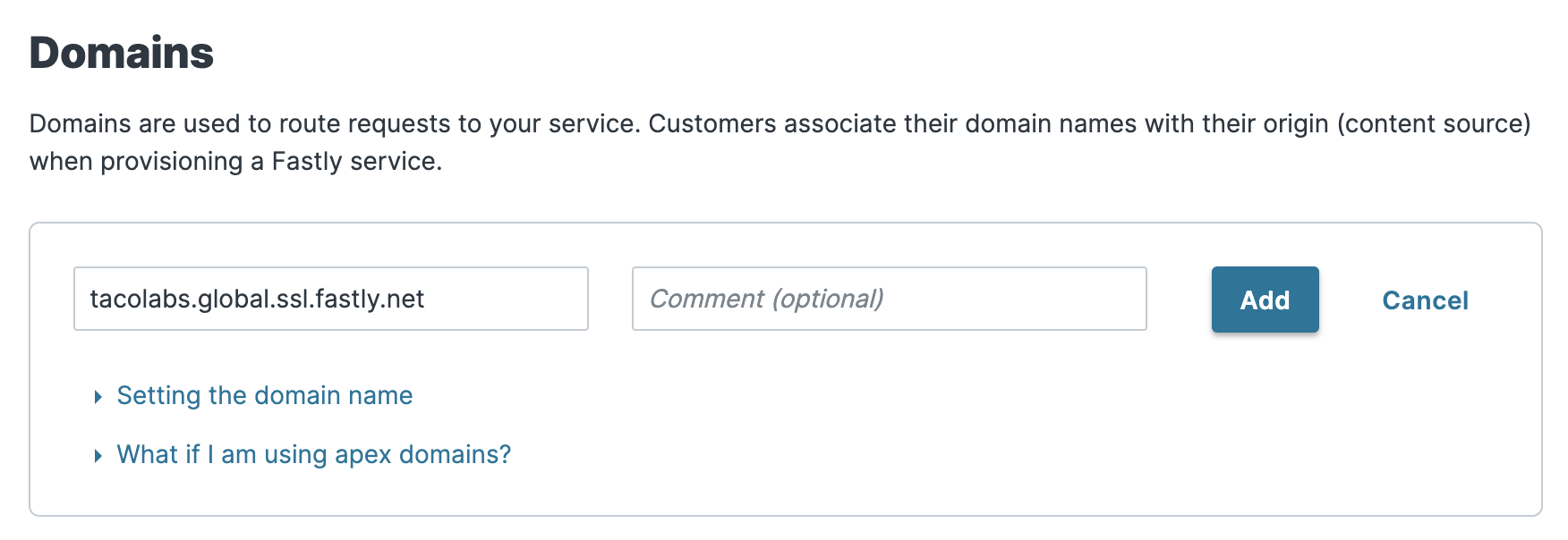 Adding the new TLS domain