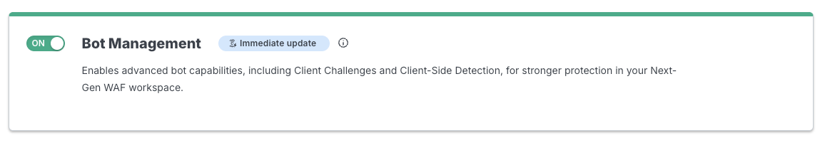 Bot Management enabled for a service